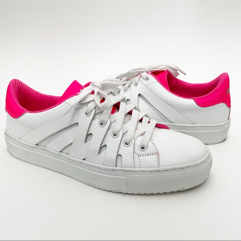 PS821 alpha Fluro neon pink leather sneakers 37